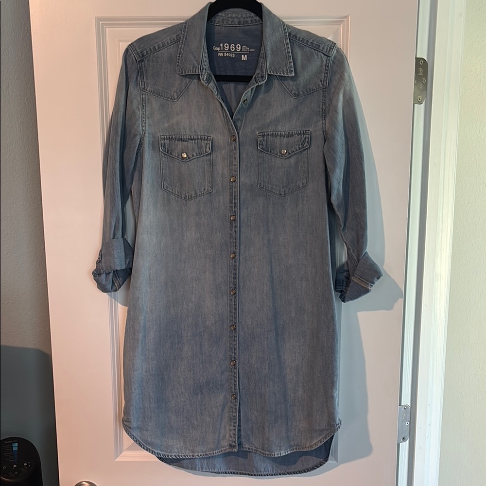 GAP Blue Denim Button-Up Shirt